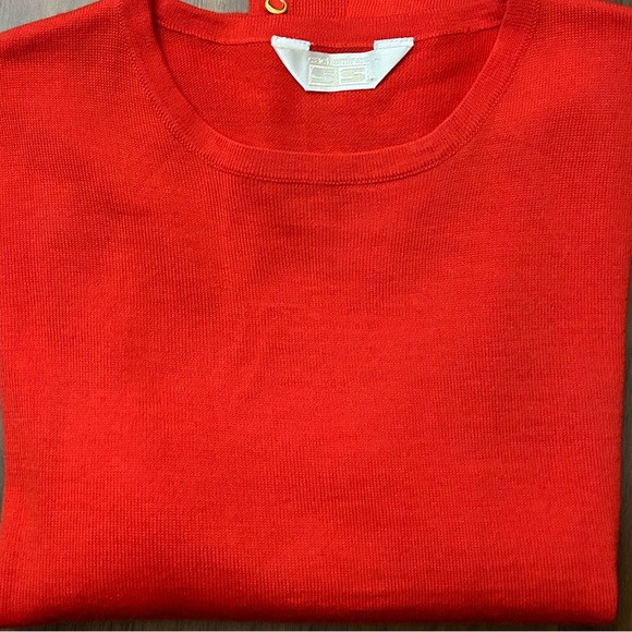 Cachemiras SS Wool Blend Pull Over Long sleeve Orange Sweater Size L - Picture 3 of 11